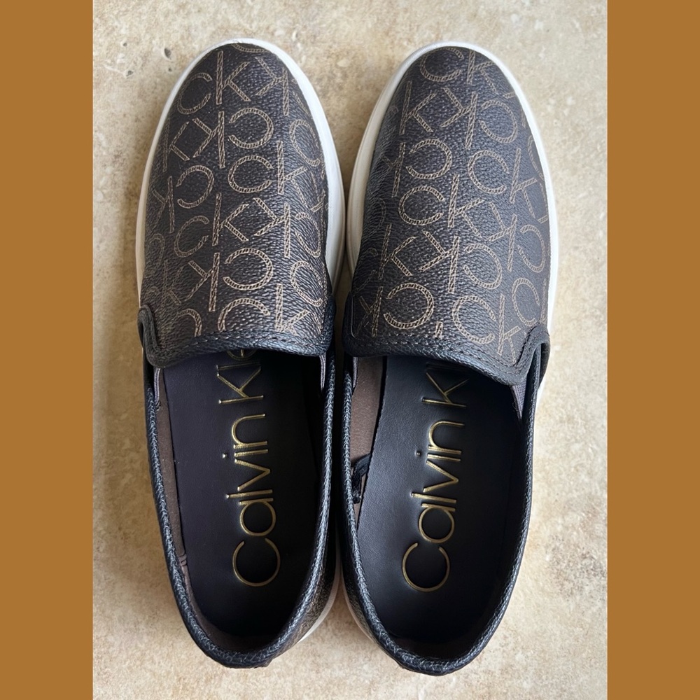 Calvin Klein Monogram Brown Slip-Ons